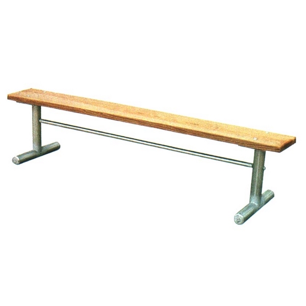 Picture of Bench without Back 6 Foot Wooden with 2 3/8 inch Galvanized Tube, Portable