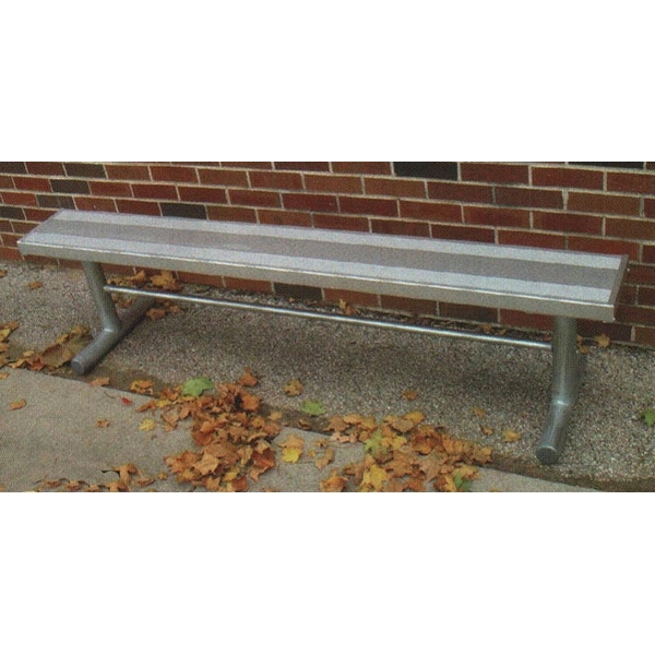 Picture of Bench without Back 8 Foot Aluminum with 2 3/8 Inch Galvanized Tube, Portable