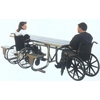 ADA Aluminum Picnic Table 2 Space Wheelchair Access Rectangular 8 Ft. with 2 3/8 In. Galvanized Steel