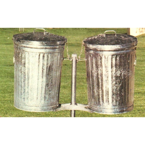 Picture of Double Side Can Post Galvanized Steel, In-Ground Mount