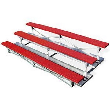3 Row 15 Ft. Powder-Coated Bleacher with Portable Galvanized Steel Frame
