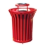 Round Trash Receptacle with Ash Top 32 Gallon Plastic Coated Welded Steel