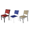 Picture of Polywood Euro Style Side Chair Recycled Plastic Polywood Slats with Aluminum Frame. Set of 2.