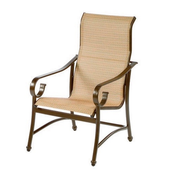 Tradewinds High Back Dining Chair Fabric Sling with Aluminum Frame
