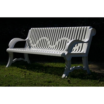 Picture of Bench With Back 6 Ft. Plastic Coated Ribbed Steel with Cast Aluminum, Portable or Surface Mount