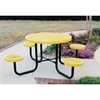 Picture of Round Thermoplastic Picnic Tables 42" Attached Round Seats Plastic Coated Expanded Metal with Welded 2" Galvanized Steel, Commercial