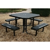 Picture of 46" Octagonal Thermoplastic Perforated Picnic Tables with Attached Seats, Portable