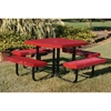 Picture of Picnic Table Octagon 46 In. Attached Seats Plastic Coated Expanded Metal with Welded 2 In. Galvanized Steel, Portable