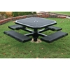 Picture of Octagon Picnic Table 46 In. Attached Seats Plastic Coated Rolled with 4 In. Pedestal In-Ground Mount