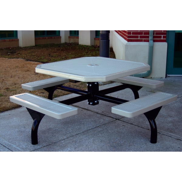 Picnic Table Octagonal 46 Inch Attached Seats Plastic