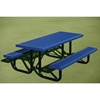 Picture of Rectangular Picnic Table 6 Ft. Attached Seats Plastic Coated Expanded Steel with Welded 2 3/8 In. Galvanized Steel, Portable