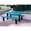 Picture of 6' Rectangular Expanded Metal Thermoplastic Picnic Table with Unattached Seats, In-Ground Mount