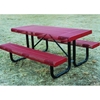Picture of Rectangular Thermoplastic Picnic Table 6 Ft. Attached Seats Plastic Coated Rolled Expanded Metal with Welded 2 3/8 In. Galvanized Steel, Portable