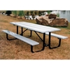 Picture of Rectangular Picnic Tables 8 Ft. Attached Seats Recycled Plastic with Welded 2 3/8 In. Galvanized Steel, Portable