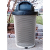 Picture of Tapered Trash Receptacle 32 Gallon Plastic Coated Expanded Metal Includes Liner and Dome Top