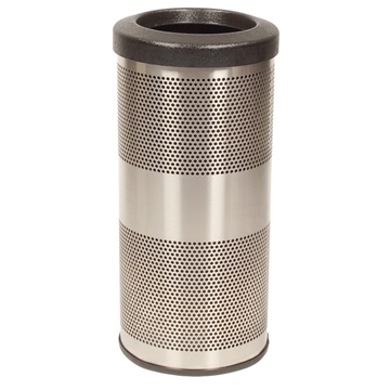Picture of Trash Receptacle Round 10 Gallon Stainless Steel with Flat Top, Portable