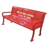 4 Ft. Custom Logo Roll Formed Contour Bench Plastic Coated Perforated Metal 