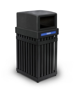 25 Gallon ArchTec Parkview Trash or Recycling Receptacle with Square Opening