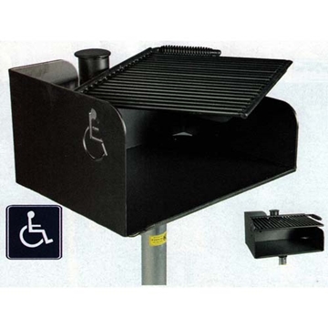 Picture of ADA Wheelchair Accessible Park Grill, 300 Sq in. Swivel Cooking Surface, 3/16" Steel Body, 80 Lbs.