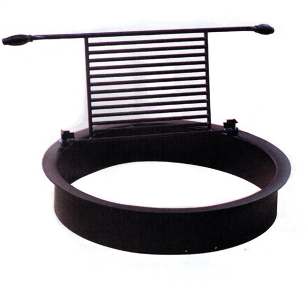 32" Round Fire Ring, Removable Flip Grate, Cool-Grip Handles