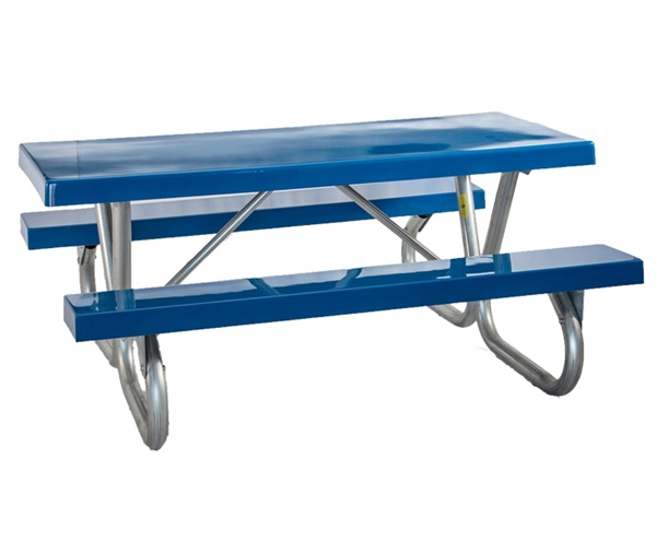 Fiberglass 6 ft.Rectangular Picnic Tables with 2 3/8 In. Galvanized Bolted Frame