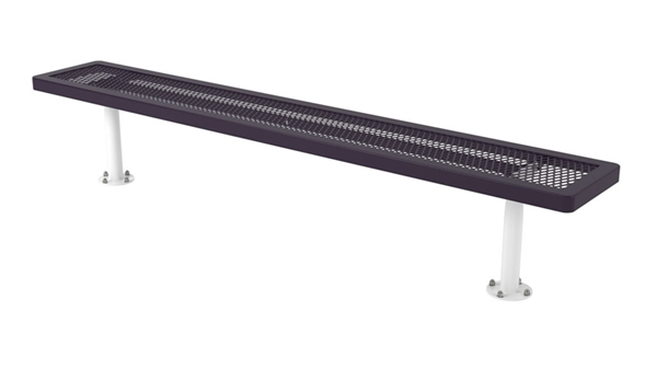 Picture of Bench Without Back 8 Foot Plastic Coated Expanded Metal with Welded Angle Iron, Surface Mount