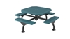 Picture of Octagonal Thermoplastic Picnic Tables 46 Inch Plastic Coated Small Perforated Steel with Bolted 2 7/8 Inch Galvanized Frame, Portable or Surface Mount