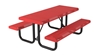 Picture of Rectangular Picnic Table 6 Ft. Attached Seats Plastic Coated Small Perforated Steel with Welded 2 3/8 In. Galvanized Steel, Portable