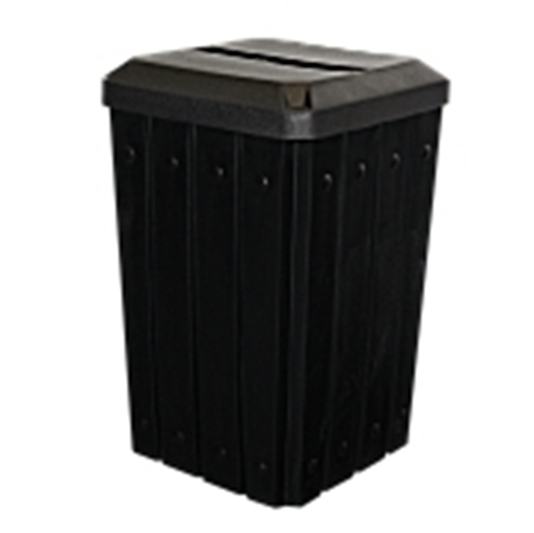 Signature 32 Gallon Receptacle with Slot Recycle Lid and Liner