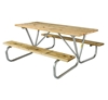 6 Ft. Rectangular Wooden Picnic table with 1-5/8 In. Galvanized Steel Frame