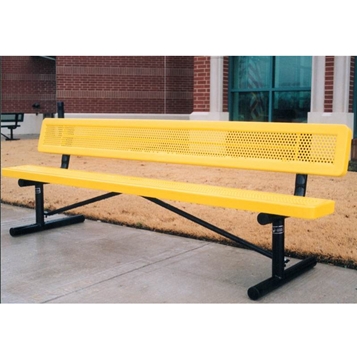 Picture of Bench With Back 6 Ft. Plastic Coated Perforated with 2 3/8 In. Galvanized Steel, Portable