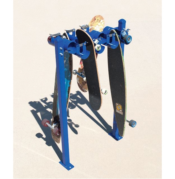 Picture of Skateboard Rack with Lock Pad, 8 Spaces, Surface Mount