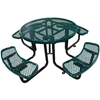 Picnic Table Round 46 In. Plastic Coated Expanded Metal with Powder Coated Steel Tube