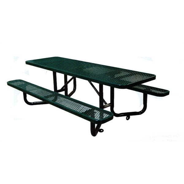 ADA Wheelchair Accessible Y-Base Picnic Table Expanded Metal Thermoplastic Steel