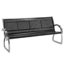 6 Ft. Black and Stainless Steel Bench with Back, Portable 61 lbs.