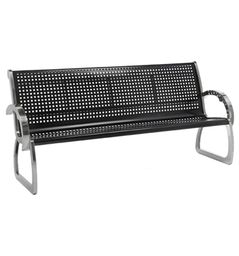 6 Ft. Black and Stainless Steel Bench with Back, Portable 61 lbs.