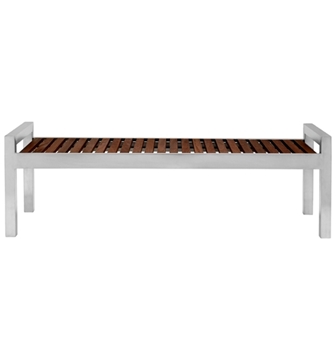 5 Ft. Skyline Wood and Stainless Steel Backless Bench