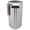 40 Gallon Stainless Steel Trash Can with Cigarette Receptacle
