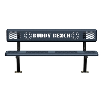 Picture of 6 Ft. Buddy Bench with Back, Perforated Steel, 168 lbs.