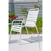 Picture of Quick Ship Pool Side St. Maarten Dining Chair Vinyl Straps with Aluminum Frame, White