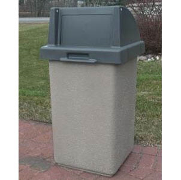 30 Gal. Concrete Push Door Top Outdoor Waste Container TF1015