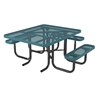 Picture of ADA Compliant Square Thermoplastic Picnic Table 46" Top with 3 Attached Seats, 2" Galvanized Steel Frame