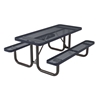 Picture of 8 Foot Rectangular Picnic Table, Thermoplastic Coated Expanded Metal with Welded 2 3/8" Steel Frame, Portable