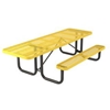 Picture of Quick Ship 8 Foot ADA Compliant Rectangular Picnic Table, Thermoplastic Coated Expanded Metal with 2 3/8" Steel Frame, Portable