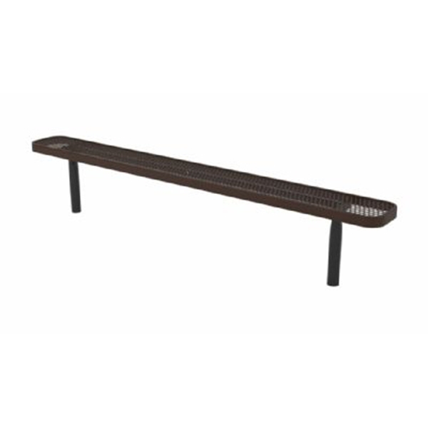 Picture of 6 Ft. Thermoplastic Coated Metal Player's Style Bench with 2 3/8" Steel Legs, Portable, Surface Mount, or Inground