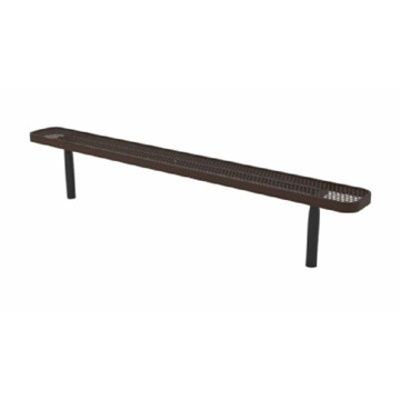 Picture of 8 Ft. Thermoplastic Coated Metal Player Style Bench with 2 3/8" Steel Legs, Portable, Surface Mount, or Inground