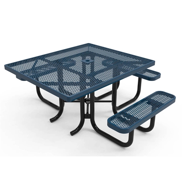 Picture of RHINO ADA Square Picnic Table with Three Seats, Polyolefin Expanded Metal,Portable, 239lbs.