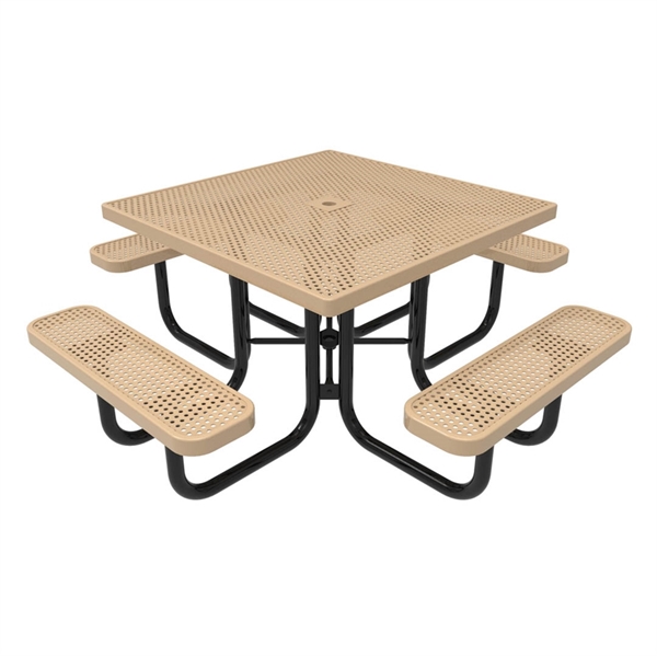 Picture of RHINO Square Picnic Table made with Polyolefin Perforated Metal, Portable, 259 lbs.