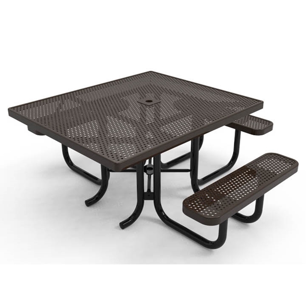 Picture of RHINO ADA Square Picnic Table, 3 Seats, Polyolefin Perforated Metal, Portable, 251 lbs.