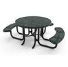 Picture of RHINO Round Picnic Table, 3 Seats for Wheelchair Access, Polyolefin Perforated Metal, Portable, 233lbs.